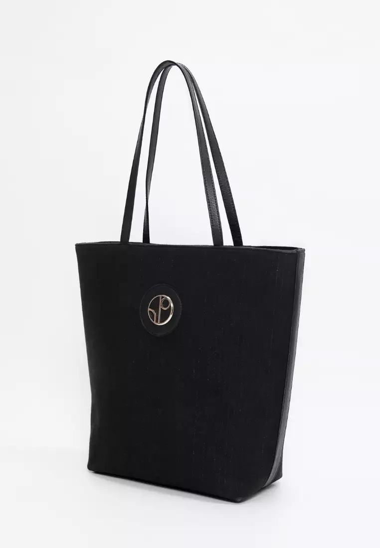 1 People Monte Carlo Organic Cotton Tote Bag in Oyster Black