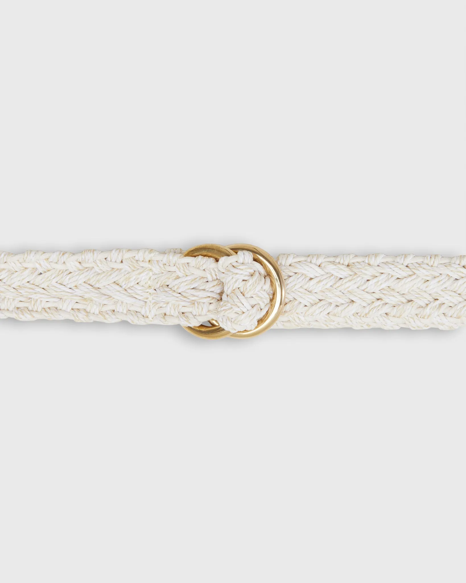 1 Woven Double O-Ring Belt in Bone Cotton