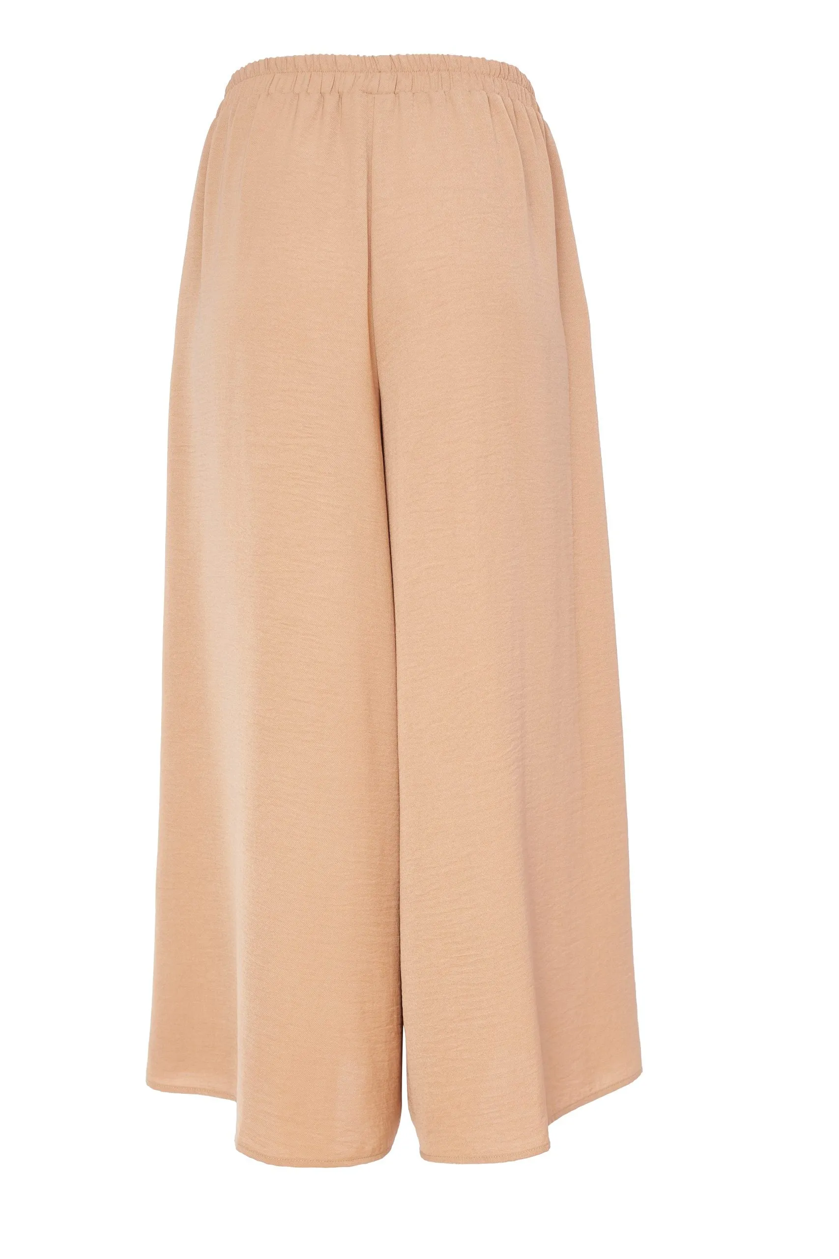 24274- Naya Wide Leg Trousers w/ Elastic Waist- Tan