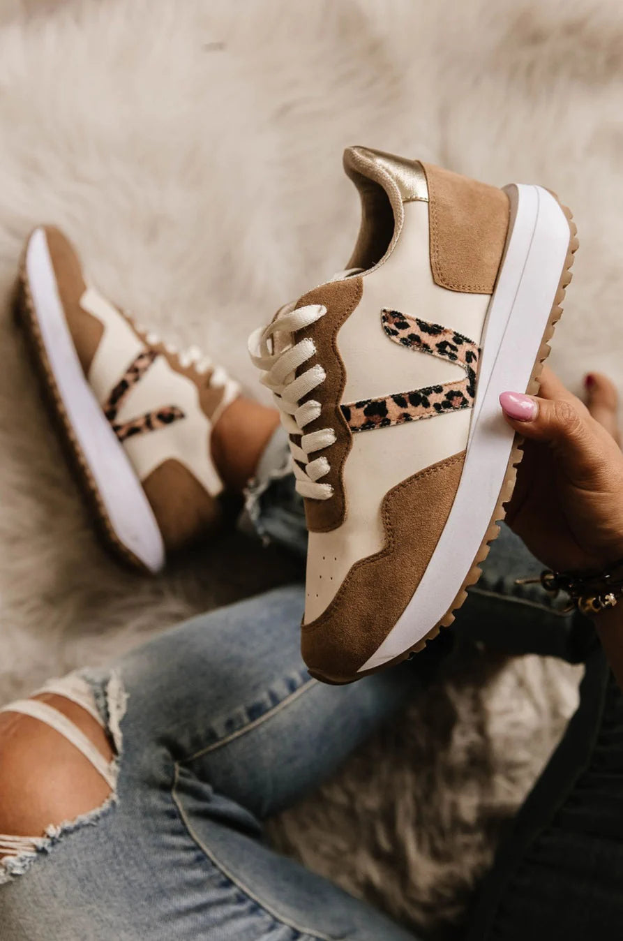 Ace Sneakers - Nude/Leopard