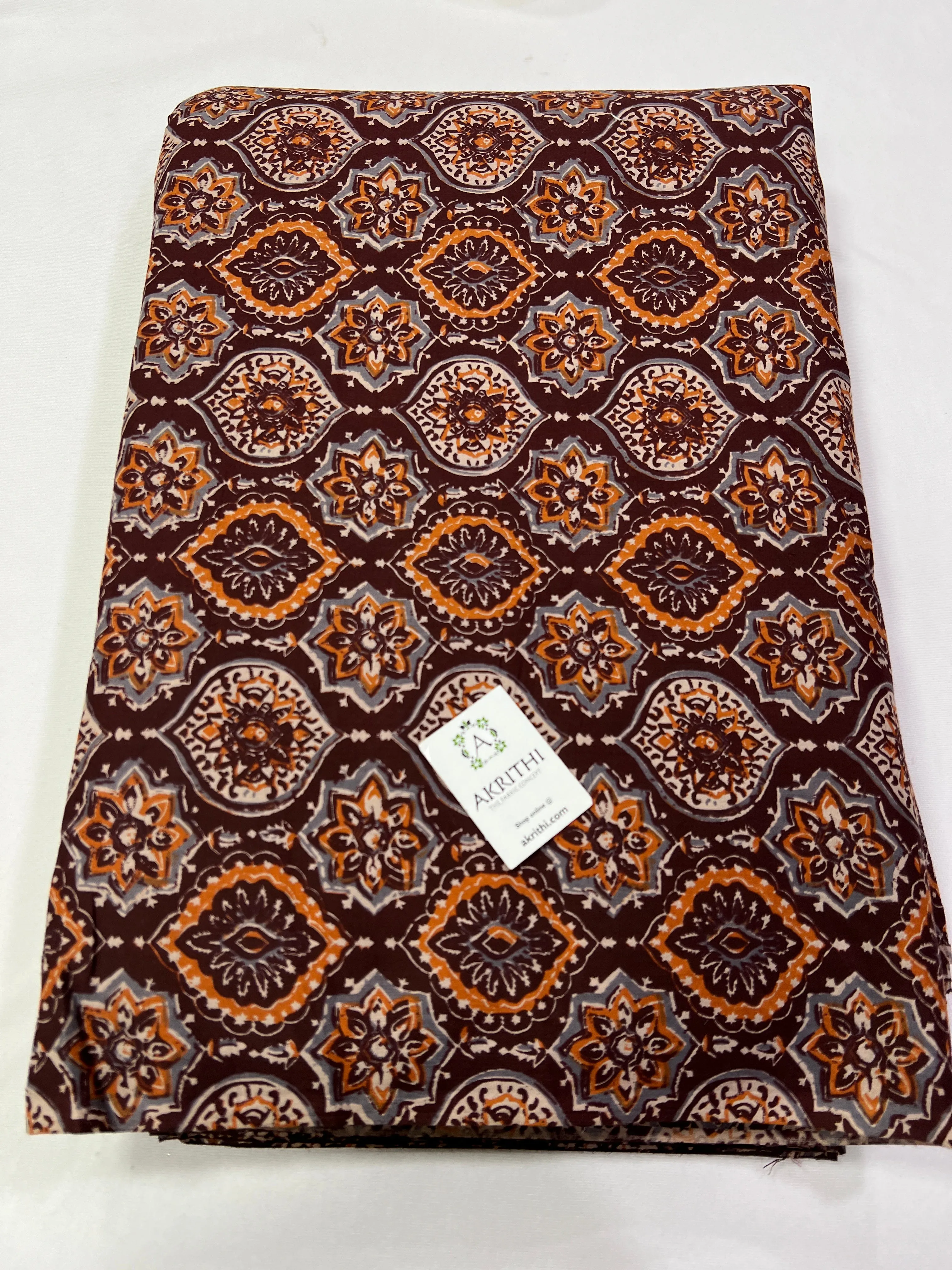 Ajrakh Printed pure cotton fabric