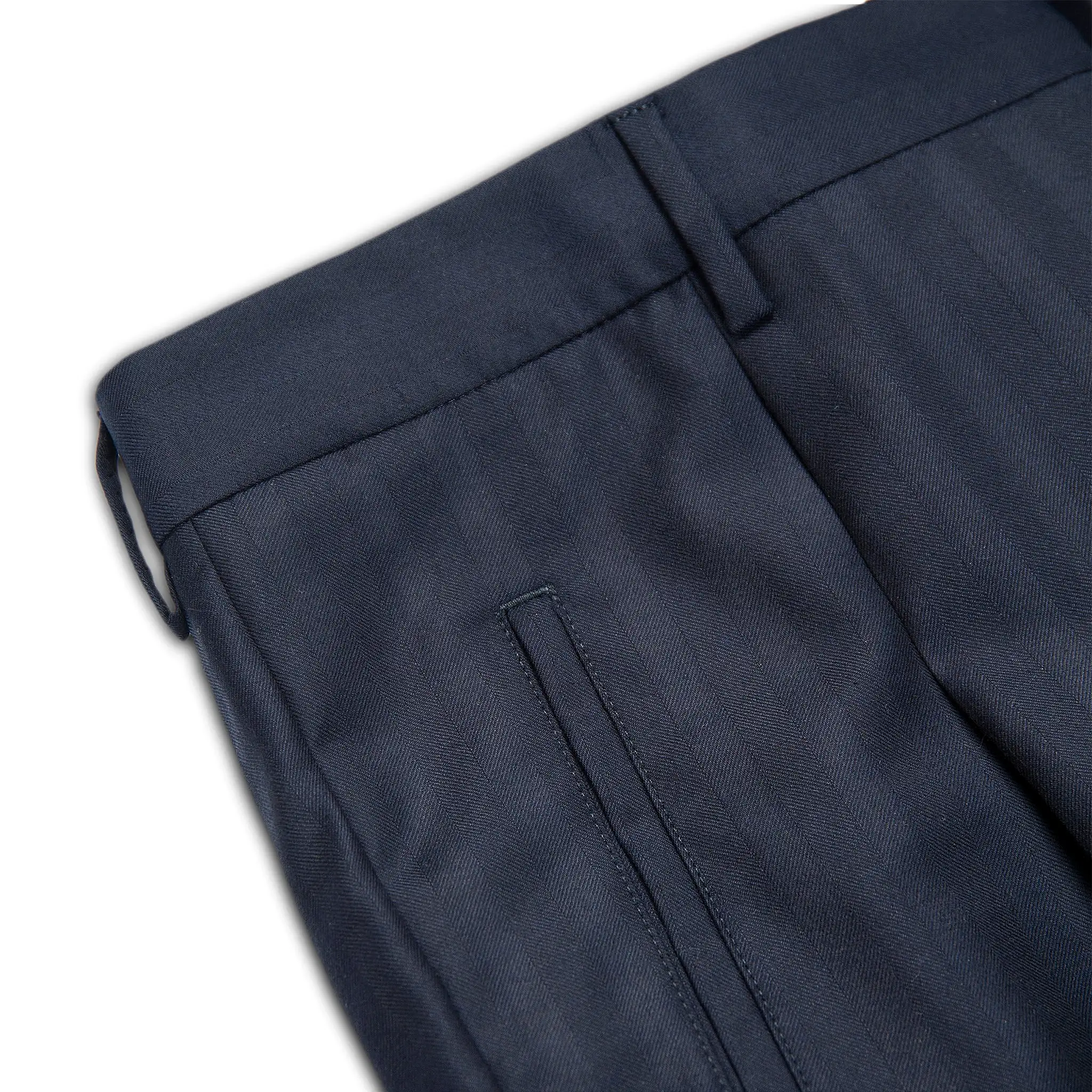 Alain Elegance Pleated Chino Pants Trofeo Herringbone Wool