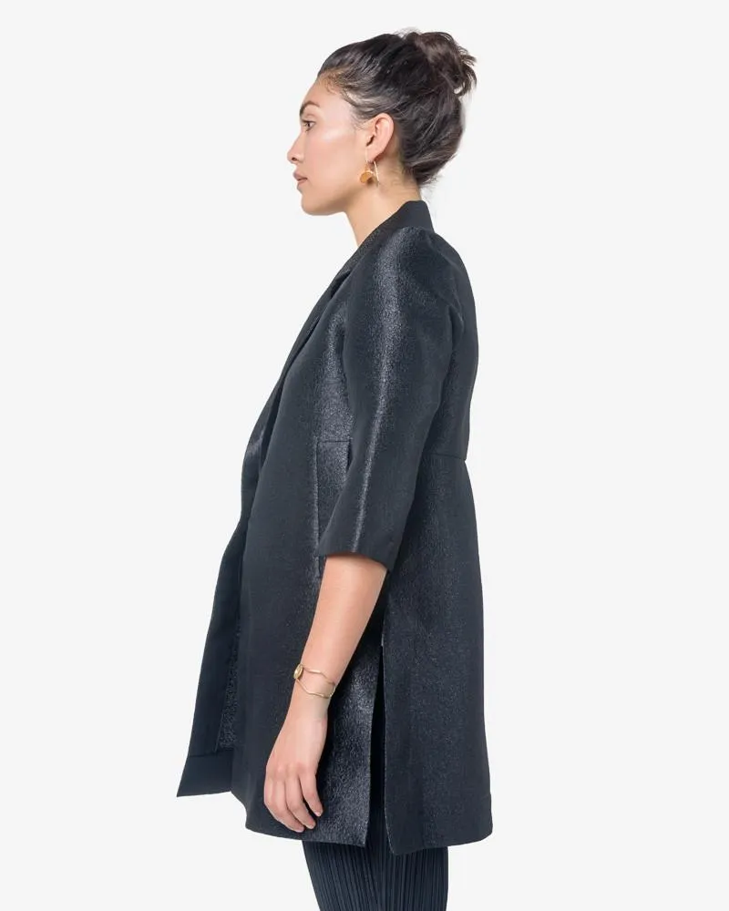 Ann Coat in Black Silk