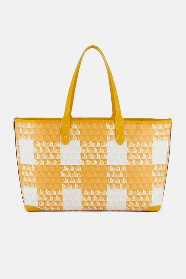 Anya Hindmarch Large 'I Am A Plastic Bag' Motif Tote in Honey Gingham