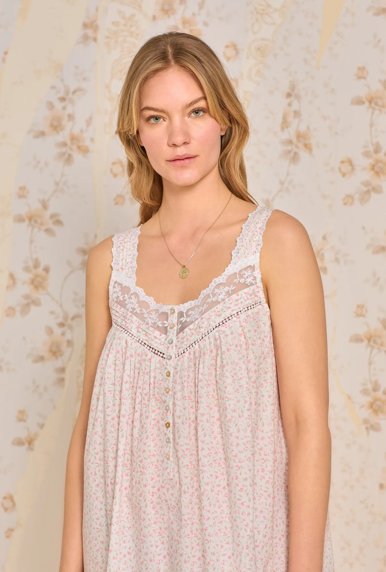 Apricot Floral Eileen Cotton Woven Chemise