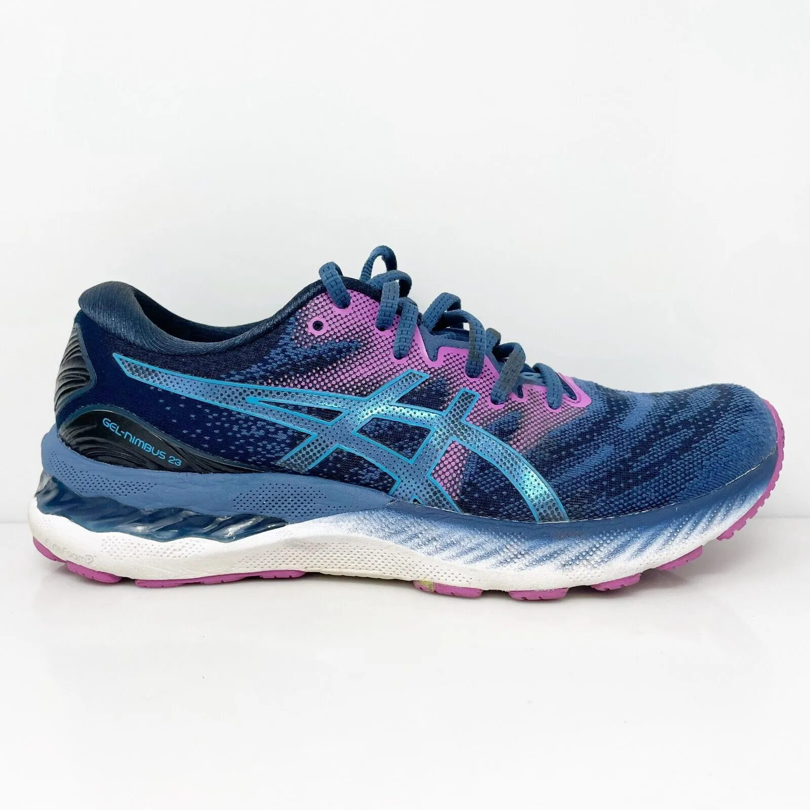 Asics Womens Gel Nimbus 23 1012A885 Blue Running Shoes Sneakers Size 10