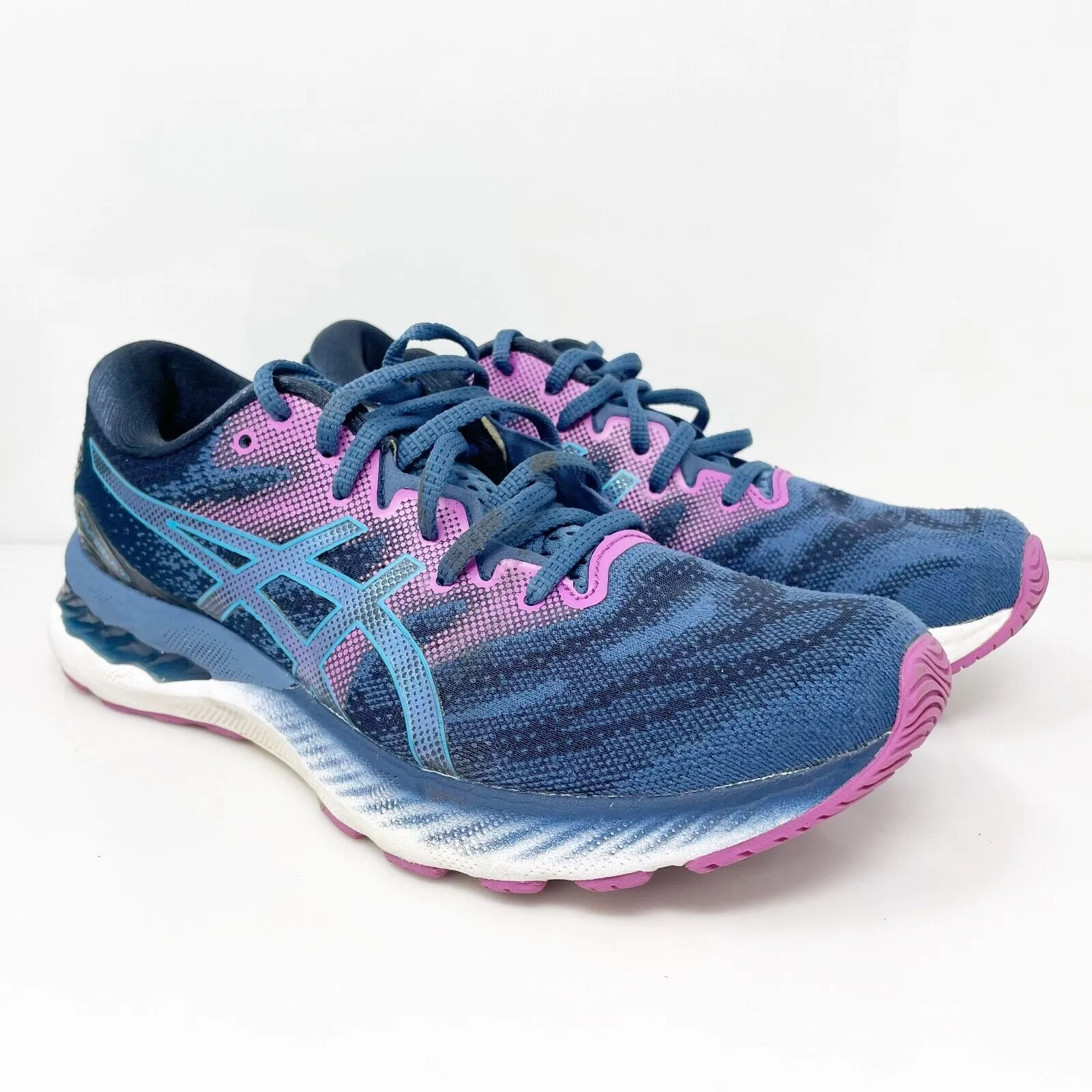 Asics Womens Gel Nimbus 23 1012A885 Blue Running Shoes Sneakers Size 10