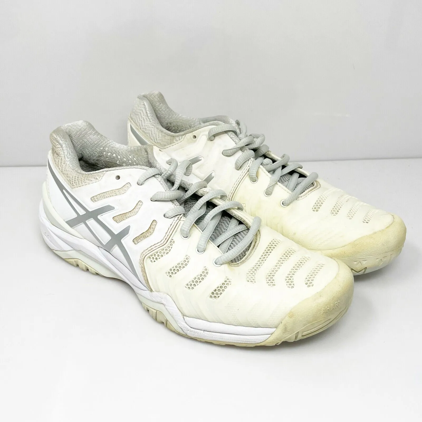 Asics Womens Gel Resolution 7 E751Y White Running Shoes Sneakers Size 7