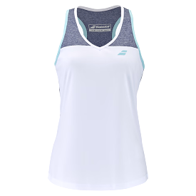 Babolat Play Tank Women Top 1079 - White/Blue Heather