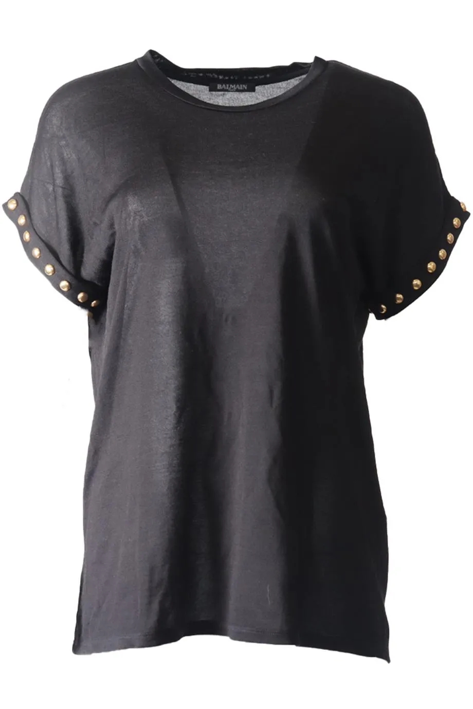 BALMAIN COTTON JERSEY TOP FR 38 UK 10