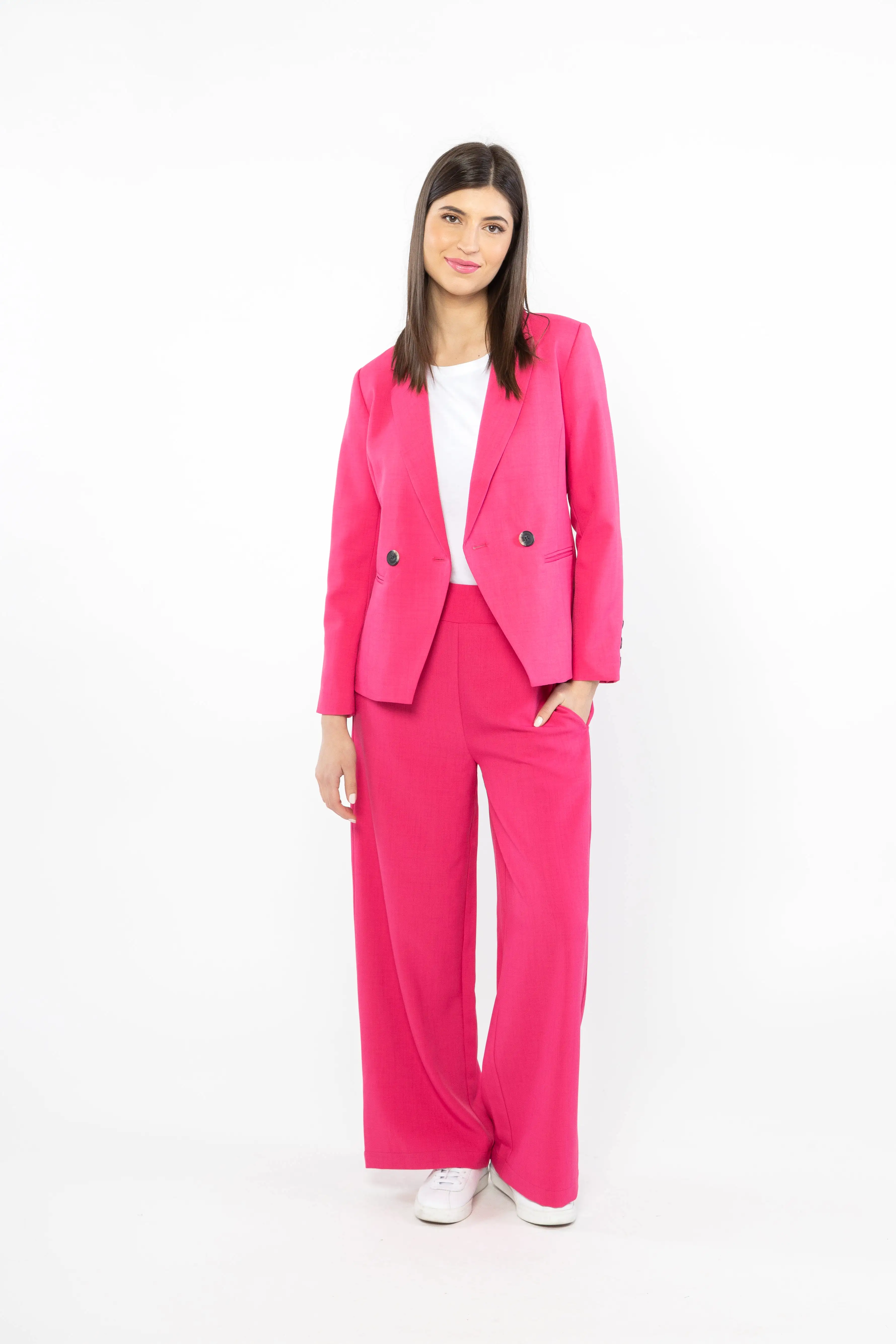 Billie The Label Essential Wide Leg Pants - Hot Pink