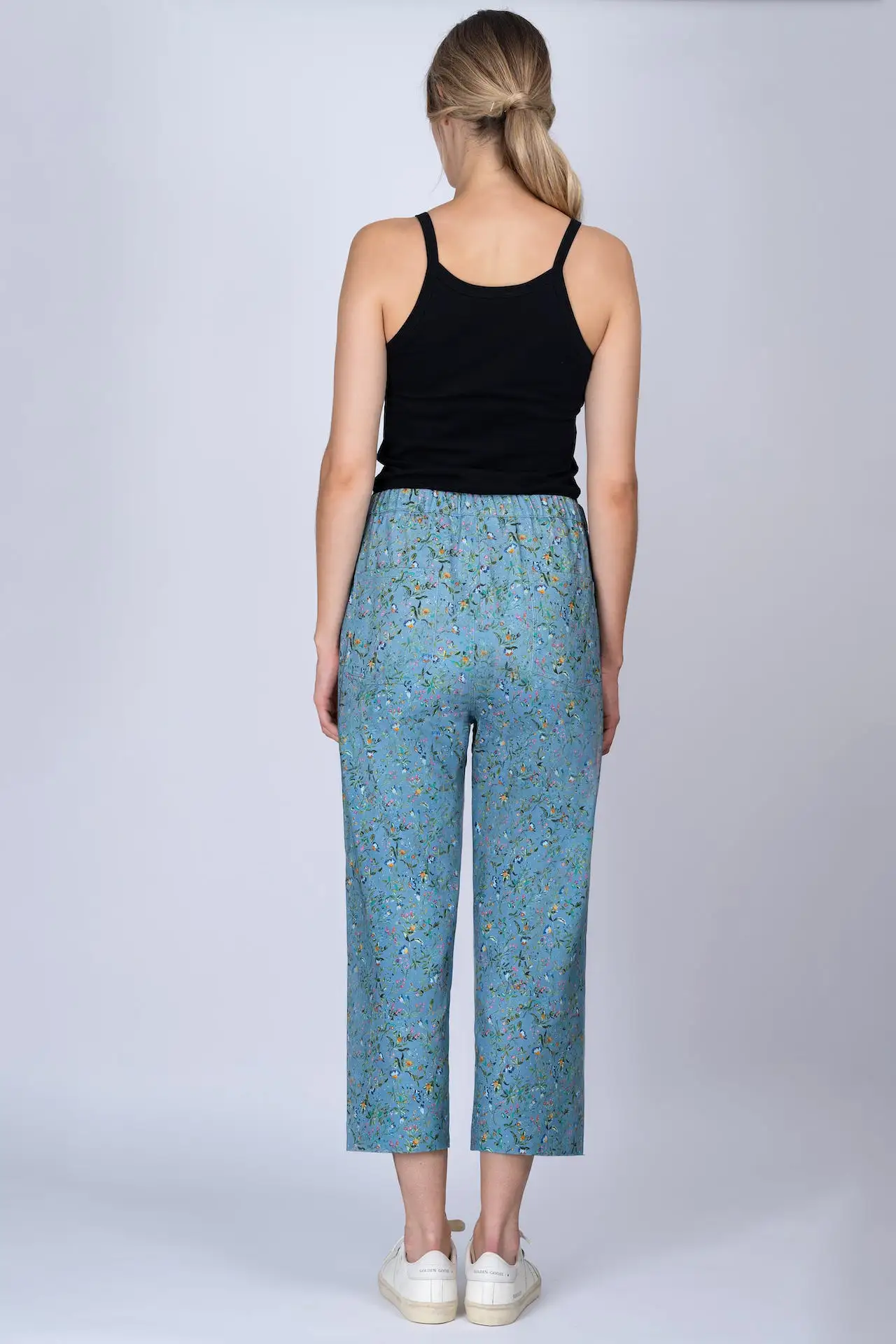 Blue-Botanical Printed Cotton TOYAH Pant