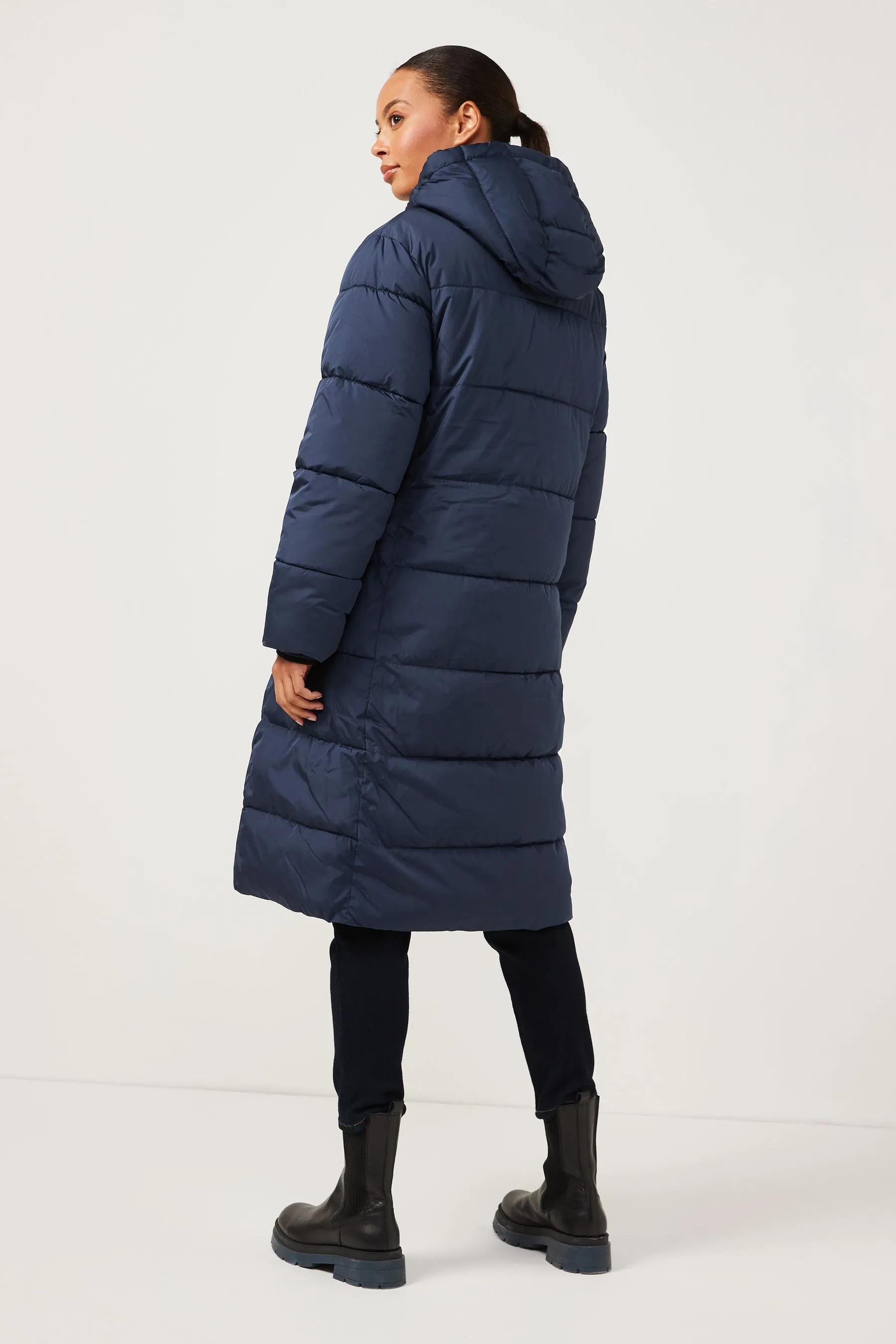 Blue Long Puffer Coat