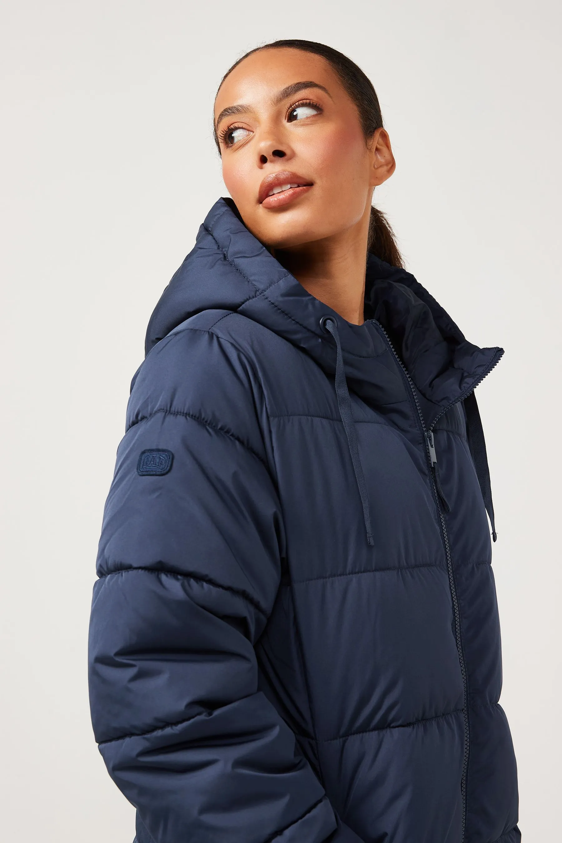 Blue Long Puffer Coat