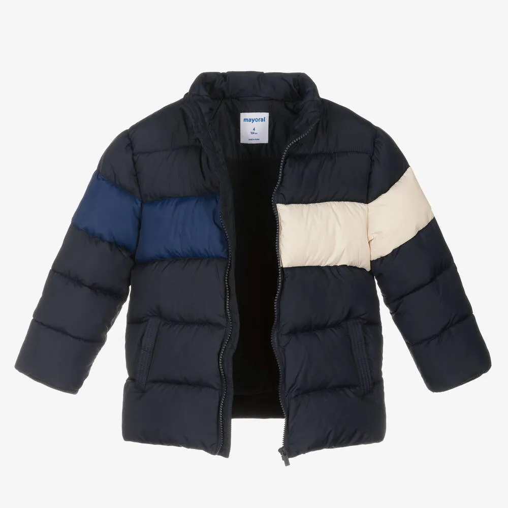 Boys Blue Puffer Coat 