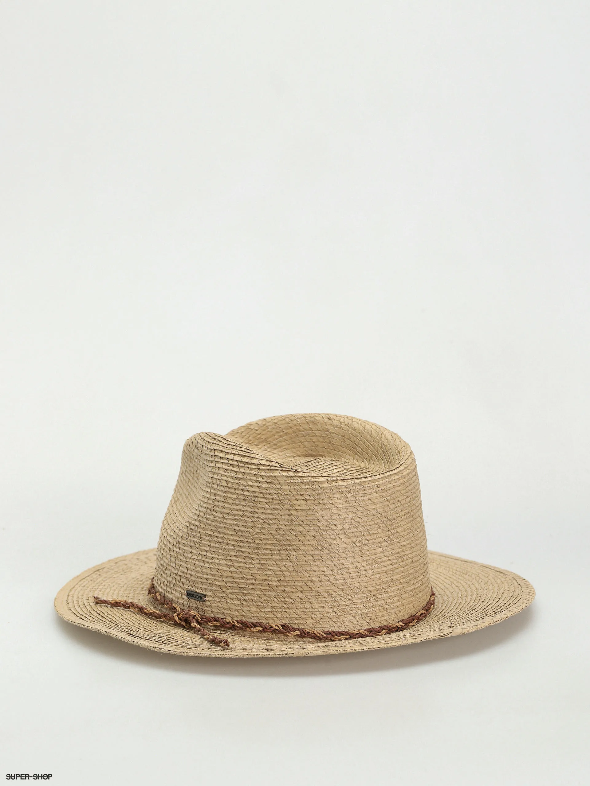 Brixton Messer Western Straw Fedora Hat (sand)