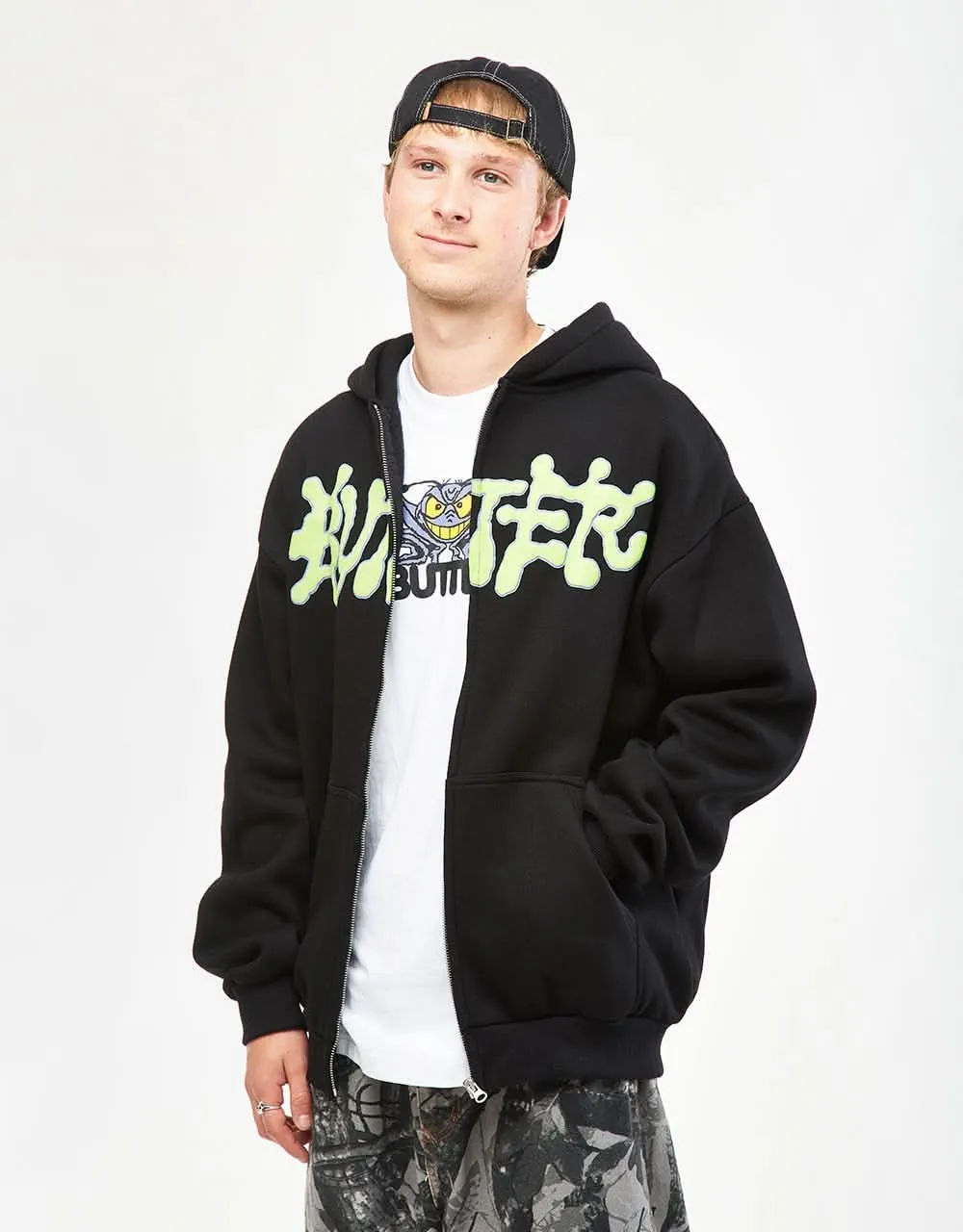 Butter Goods Ink Zip-Thru Hoodie - Black