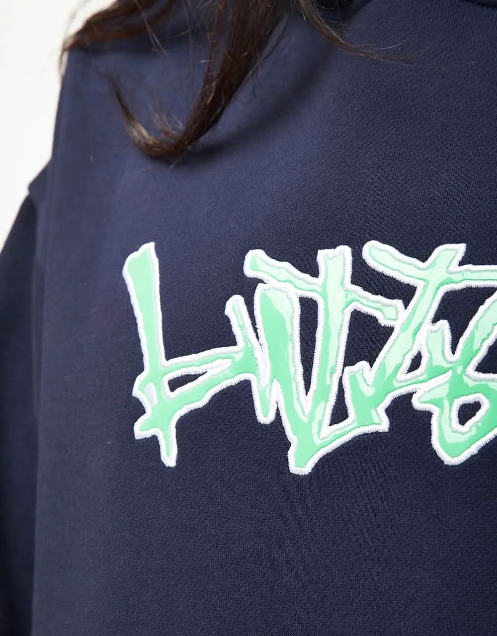 Butter Goods Scratch Applique Pullover Hoodie - Deep Navy