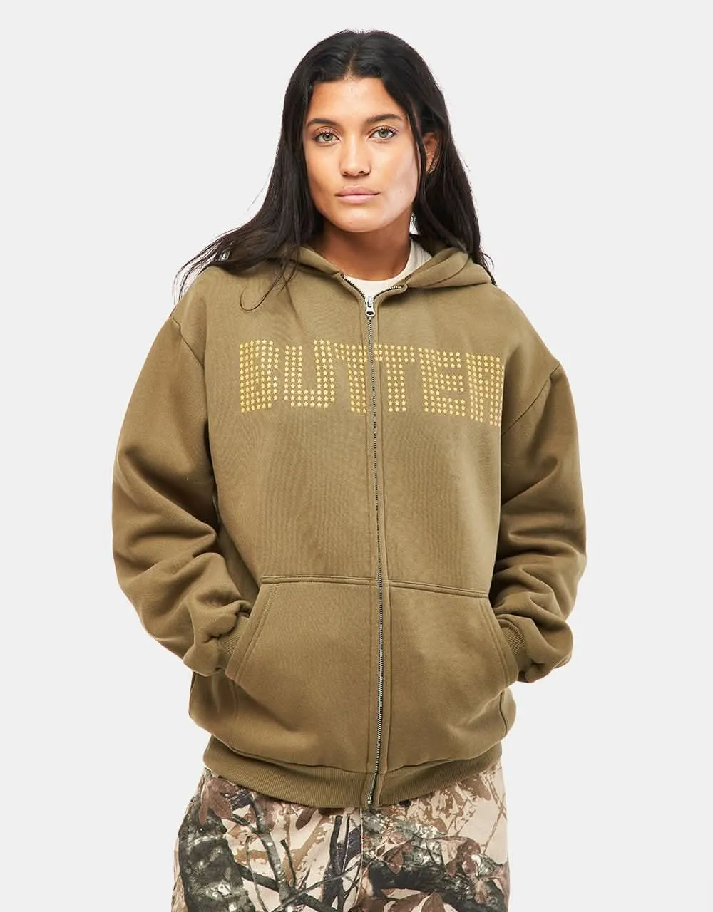 Butter Goods Stars Zip-Thru Hoodie - Army