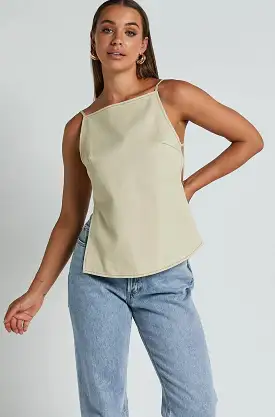 Camille Backless Top in Ecru