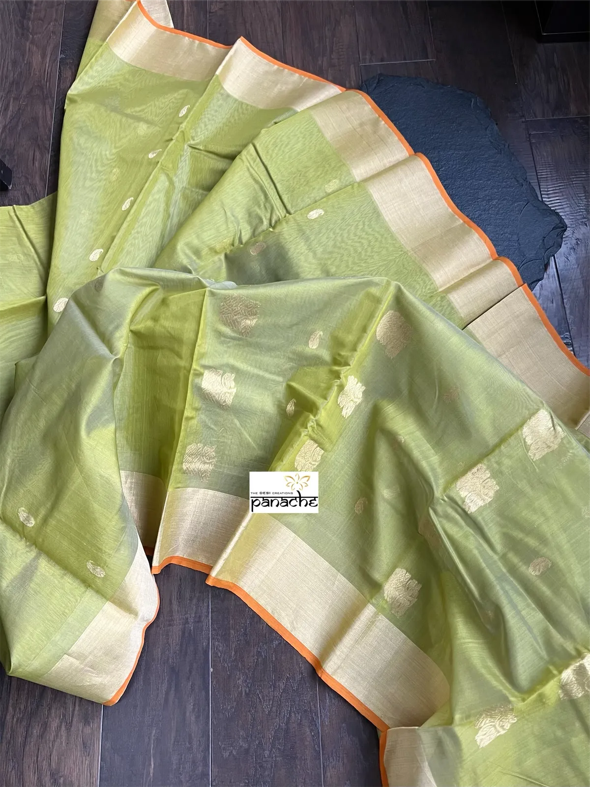 Chanderi Silk Cotton - Pista Green Woven