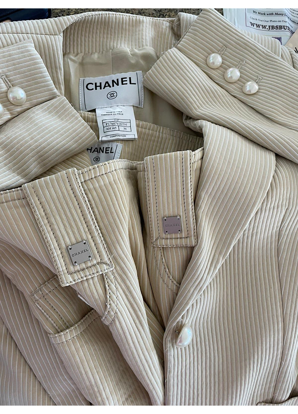 Chanel 01P 2001 Spring Pant Suit Set FR 38 US 4