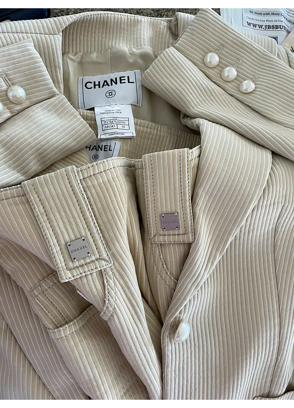 Chanel 01P 2001 Spring Pant Suit Set FR 38 US 4