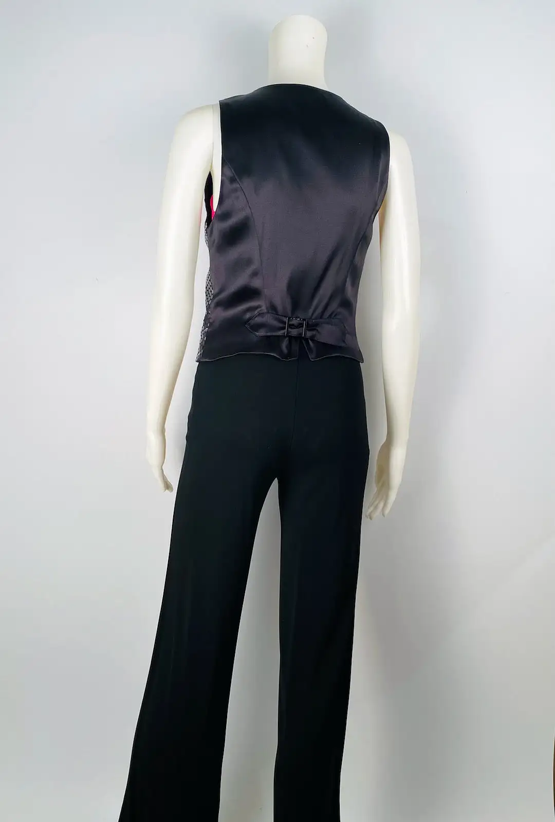 Chanel 03C 2003 Cruise Resort Silk Charmeuse Vest with black sequins FR 38