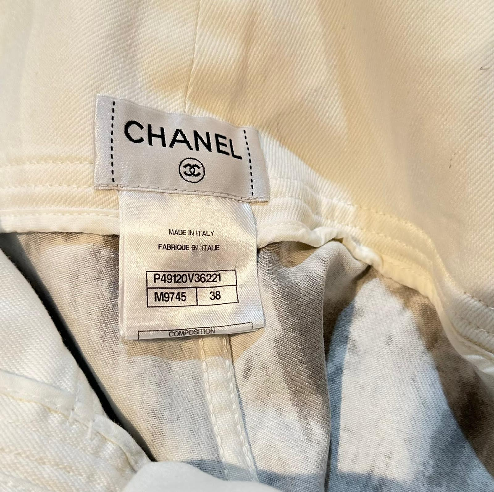 Chanel 14A Paris Dallas Light Gray Jeans FR 38