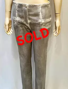 Chanel 14A Paris Dallas Light Gray Jeans FR 38