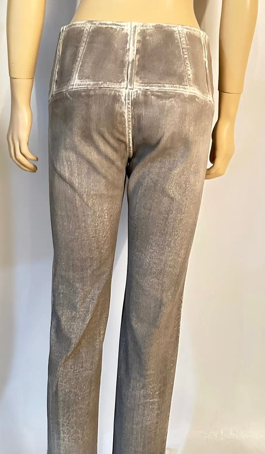 Chanel 14A Paris Dallas Light Gray Jeans FR 38