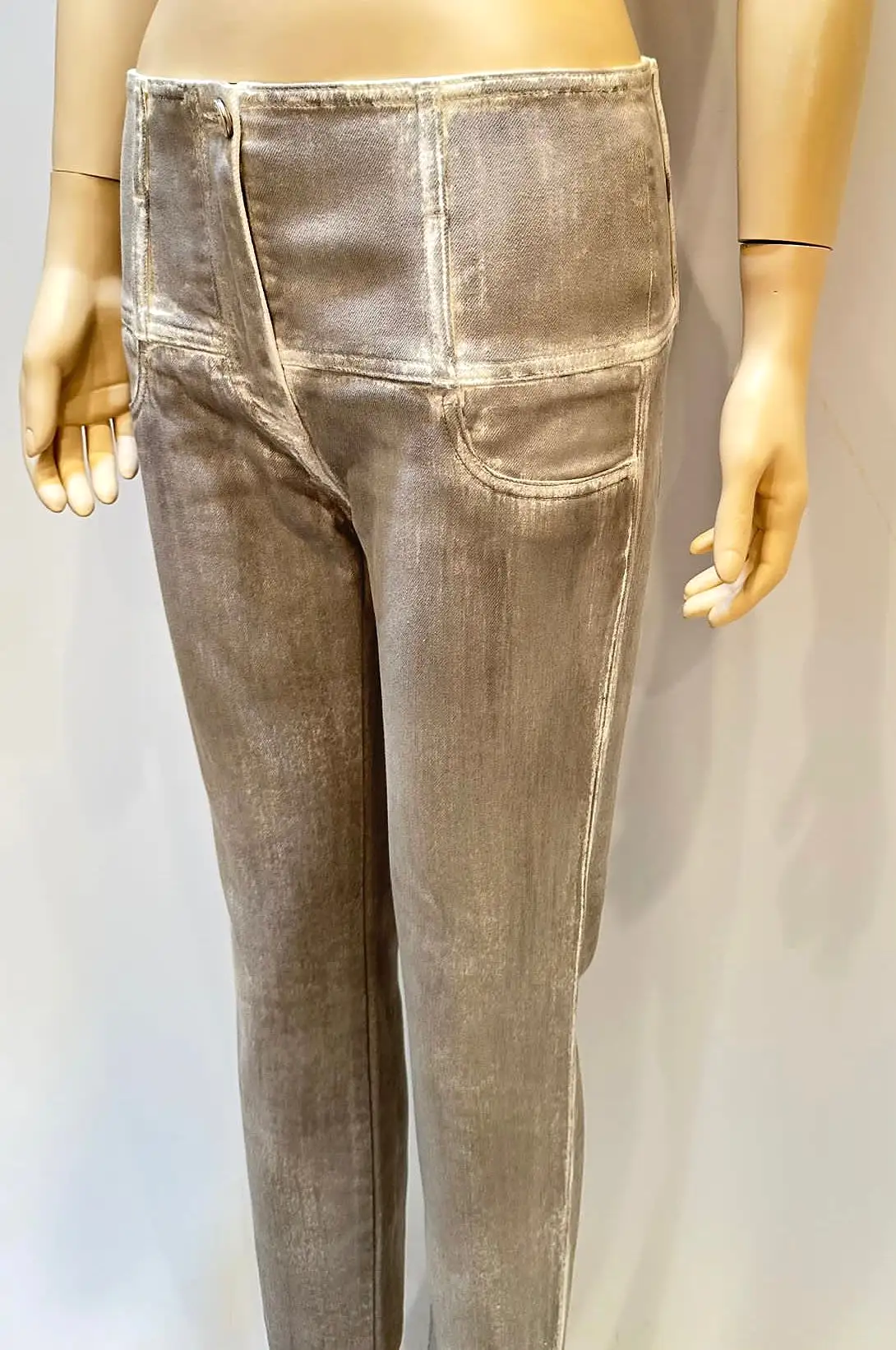 Chanel 14A Paris Dallas Light Gray Jeans FR 38