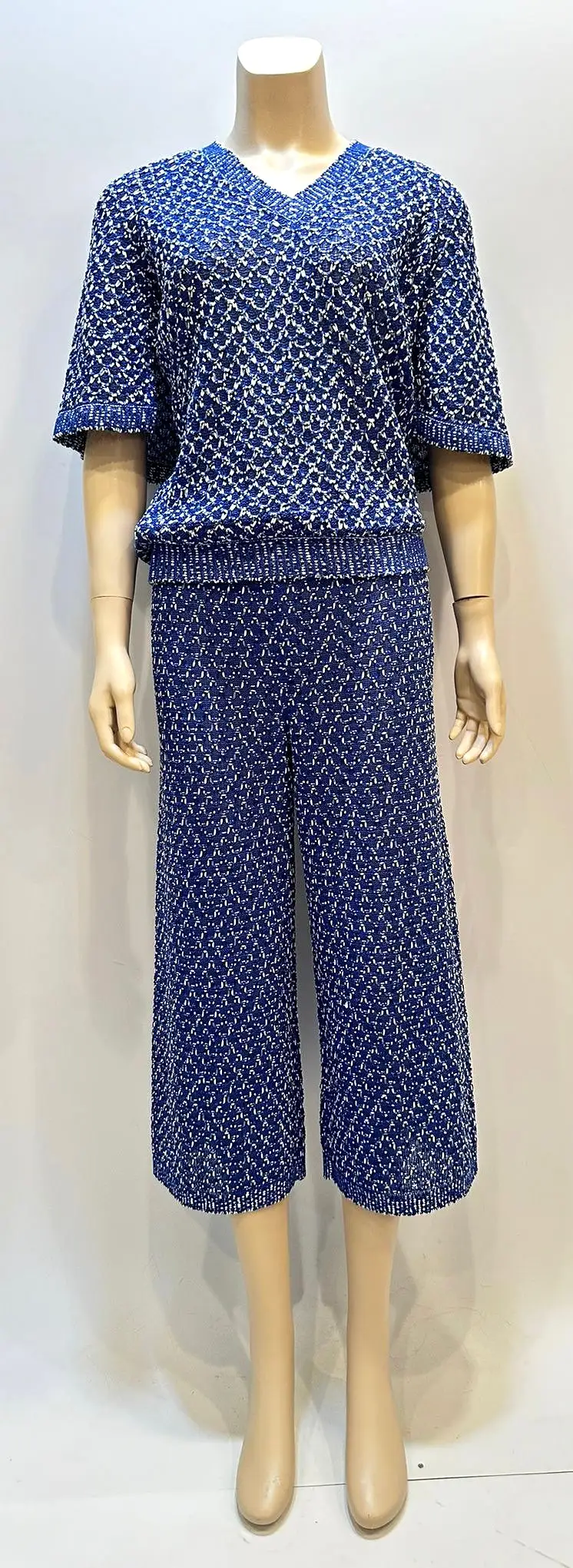 Chanel Contemporary Style Blue Blouse and Pants Set FR 36/38