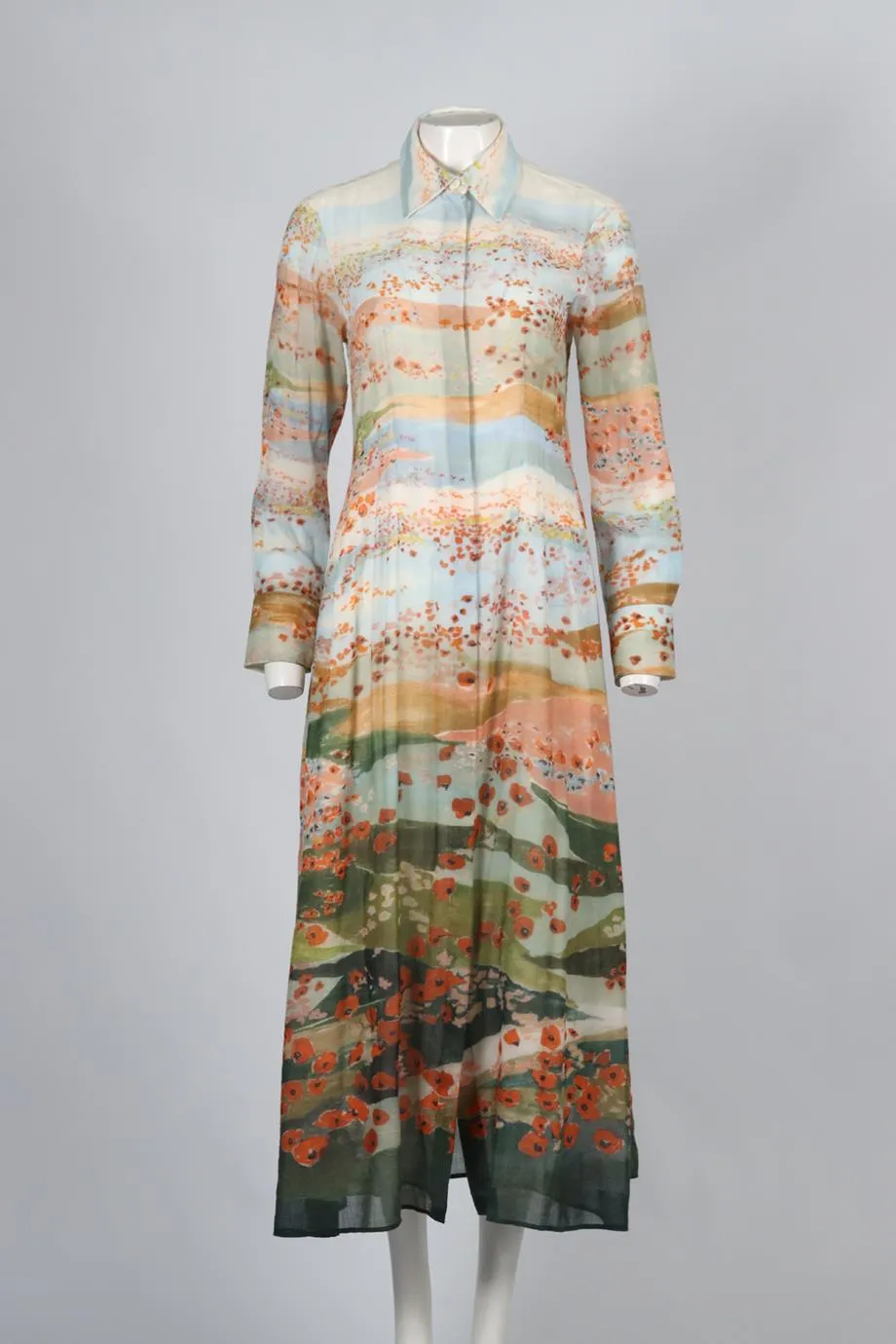 CHLO PRINTED WOOL MAXI DRESS FR 38 UK 10