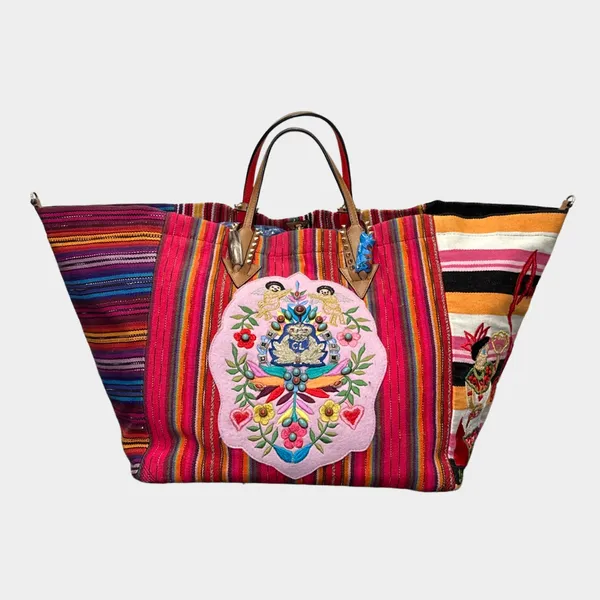 Christian Louboutin women's multicolour "Mexicaba" woven tote bag