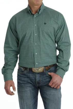 Cinch Green Geo Print Shirt