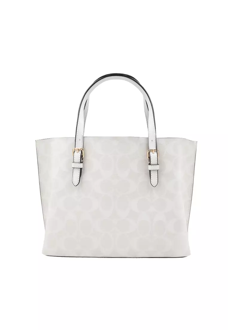 Coach COACH MOLLIE Women's White Classic Print Tote Bag