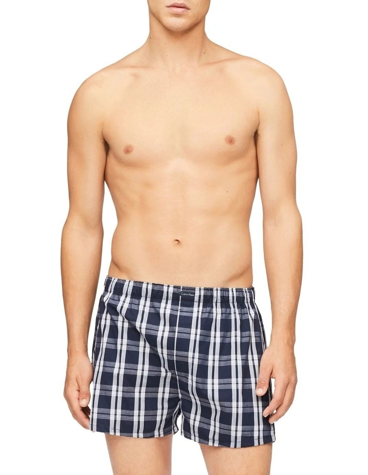 Cotton Classics Woven Boxer 3 Pack in Navy