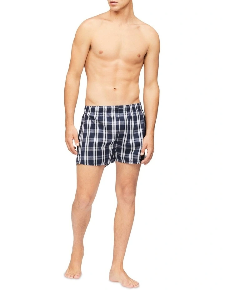 Cotton Classics Woven Boxer 3 Pack in Navy