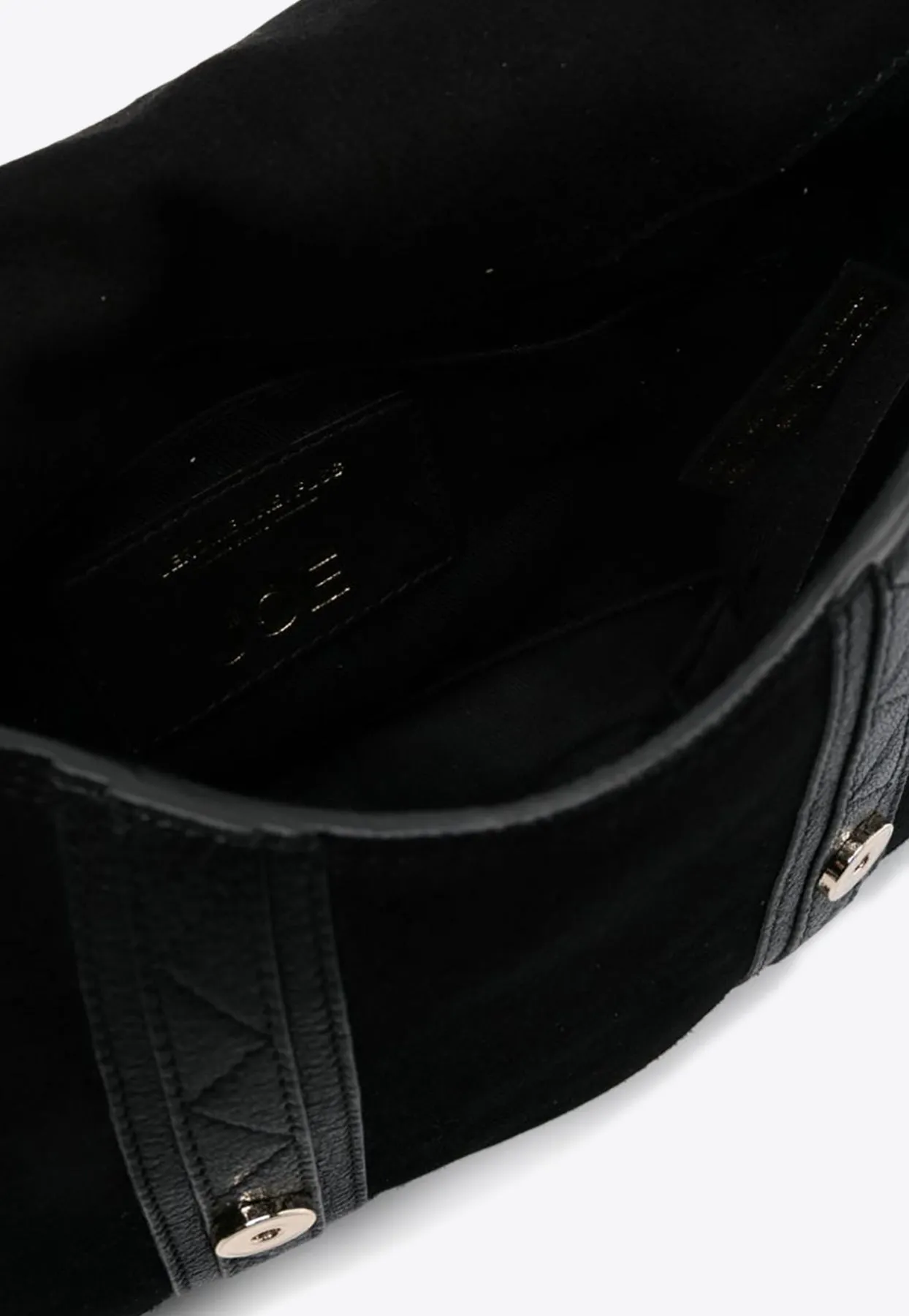 Debossed Logo Suede Crossbody Bag