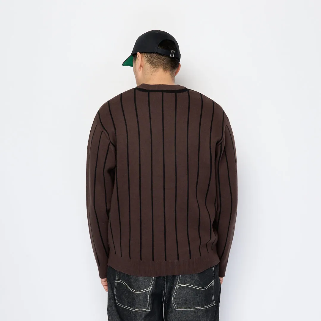 Dime - Baseball Knit Cardigan (Dark Brown)