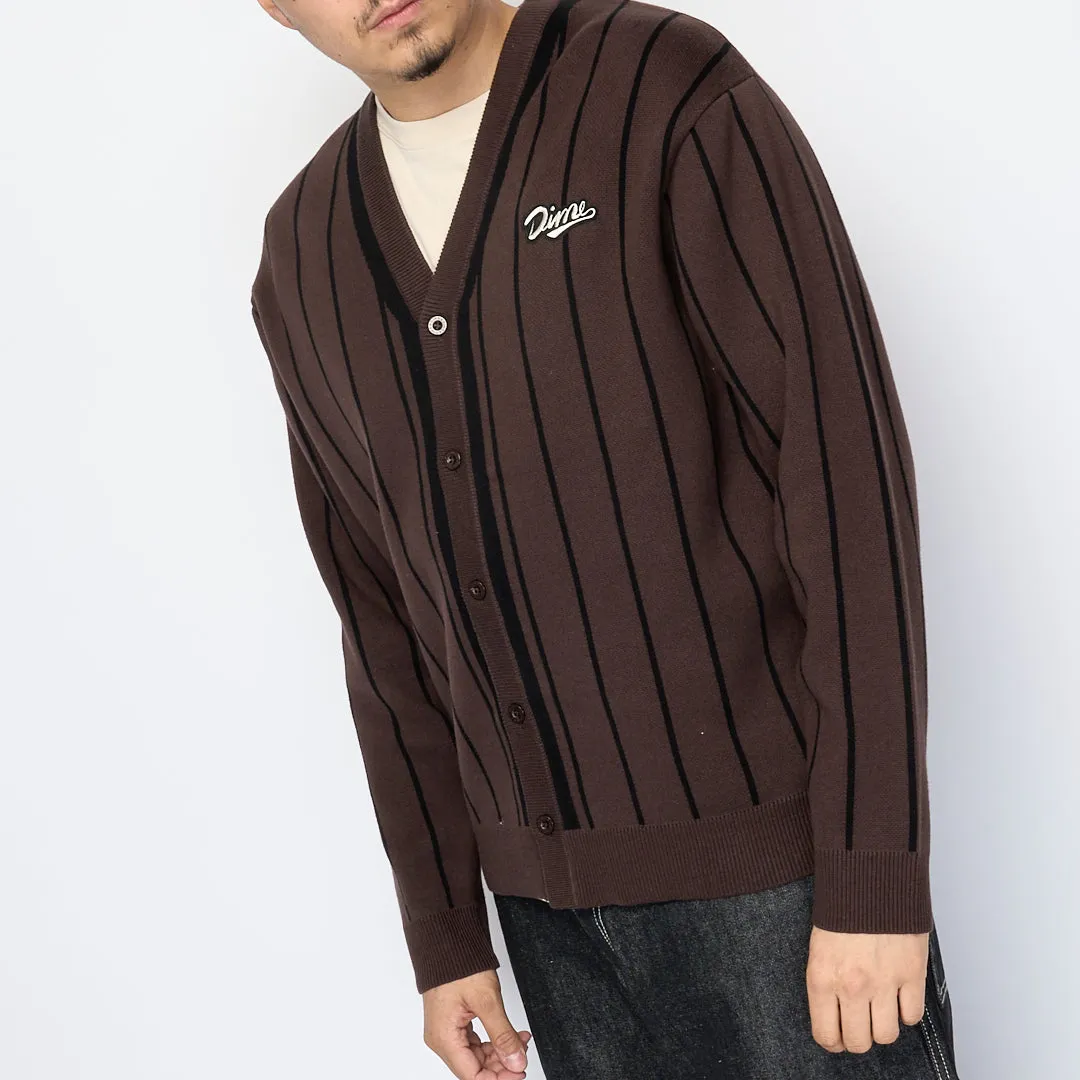 Dime - Baseball Knit Cardigan (Dark Brown)