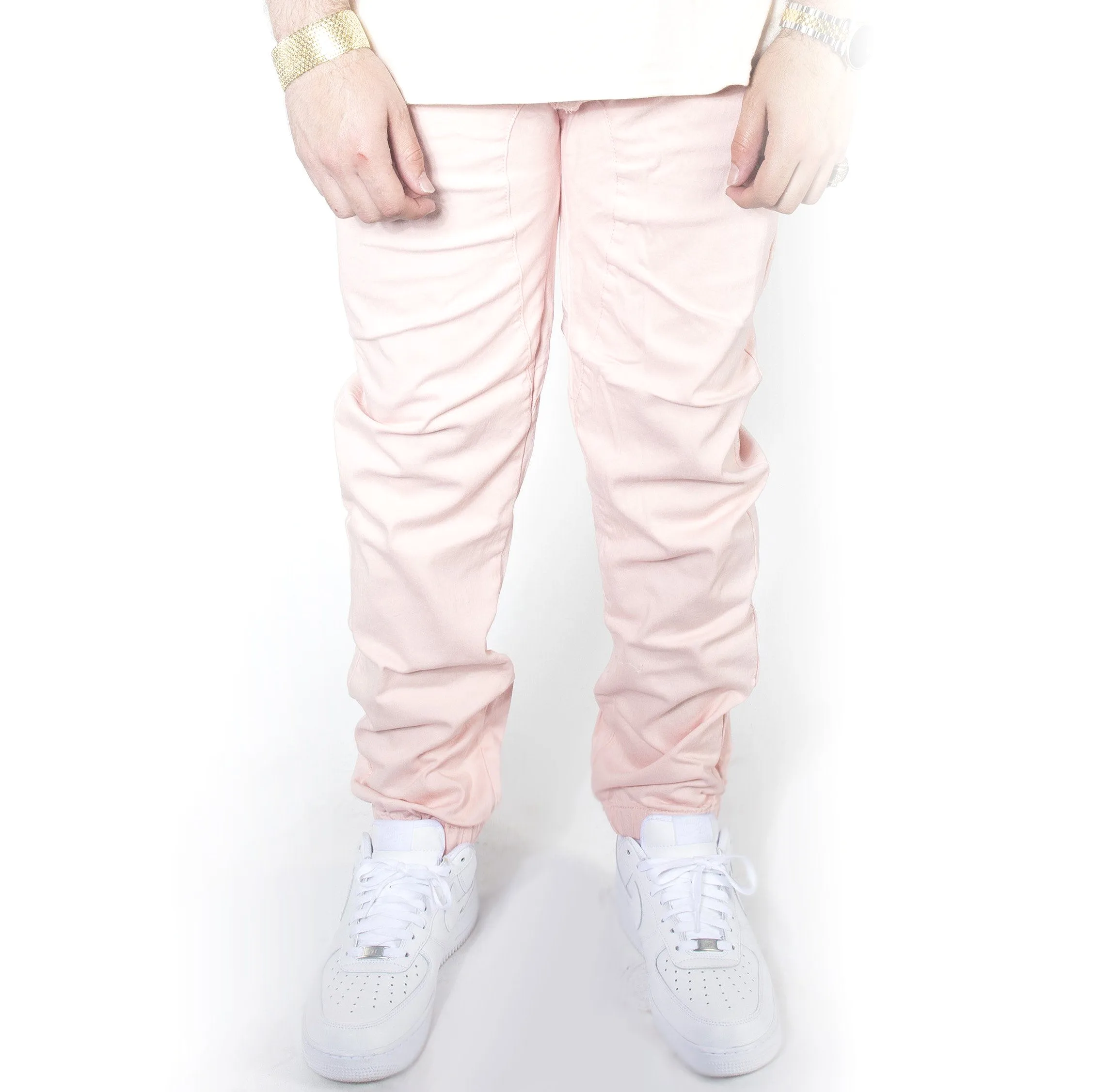 Dirty Pink Twill Jogger Pants JG804