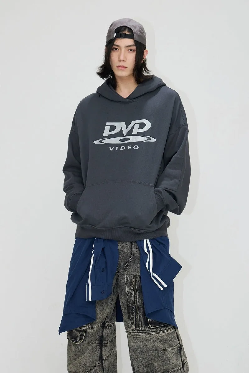 DVD Print Hidden Zip Hoodie