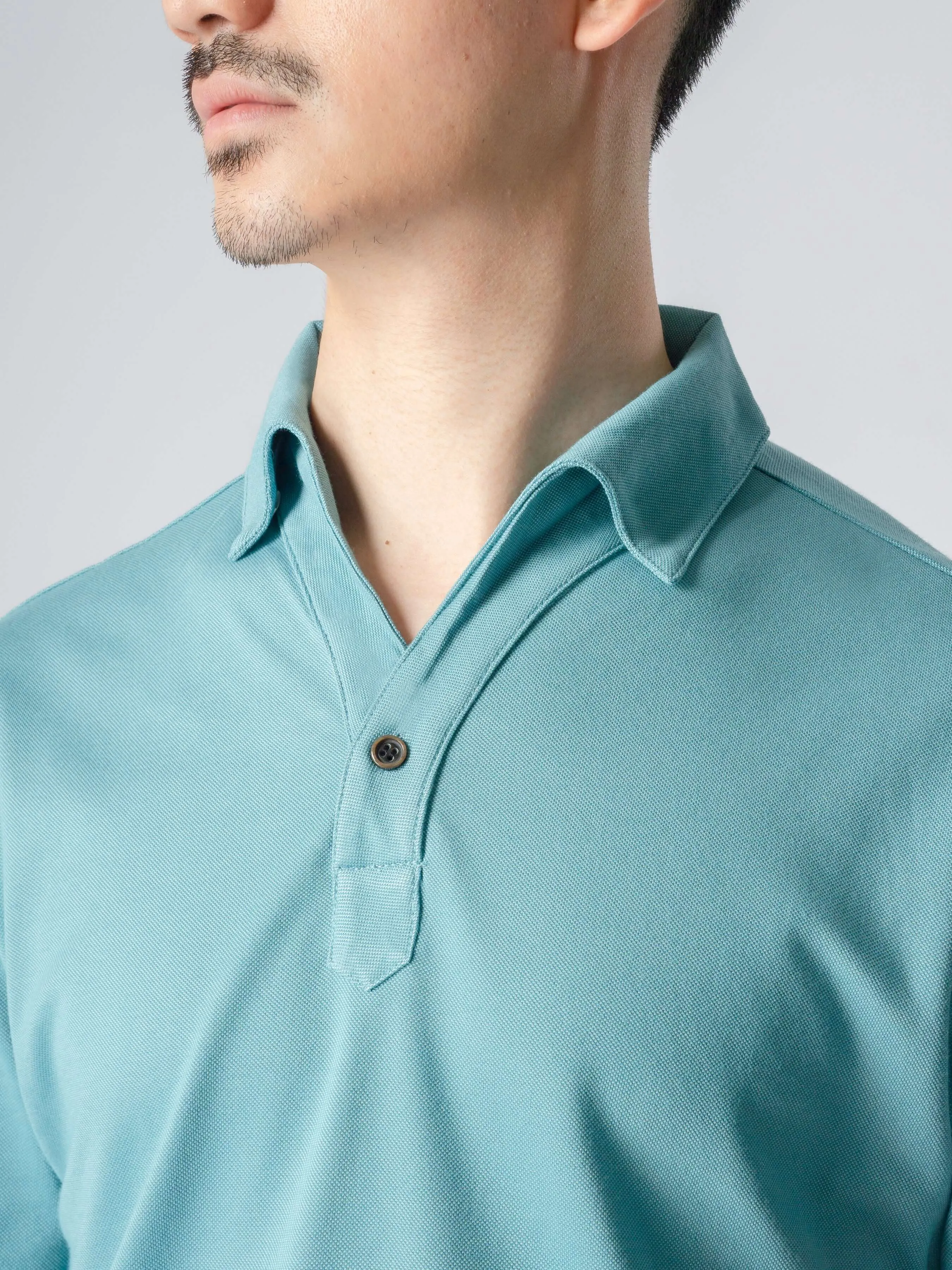 Ezio Polo Shirt - Turquoise One-Piece Collar