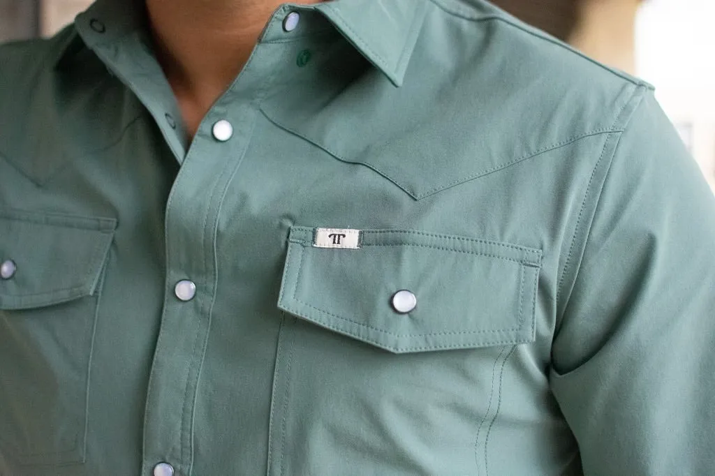 Ferrell Teal Short Sleeve Snap Shirt