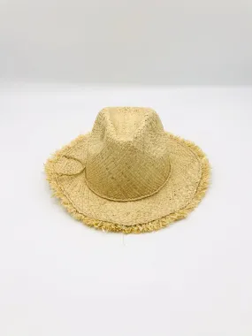 Fiston Fringe - Unisex Fedora Straw Hats with Raw Edge