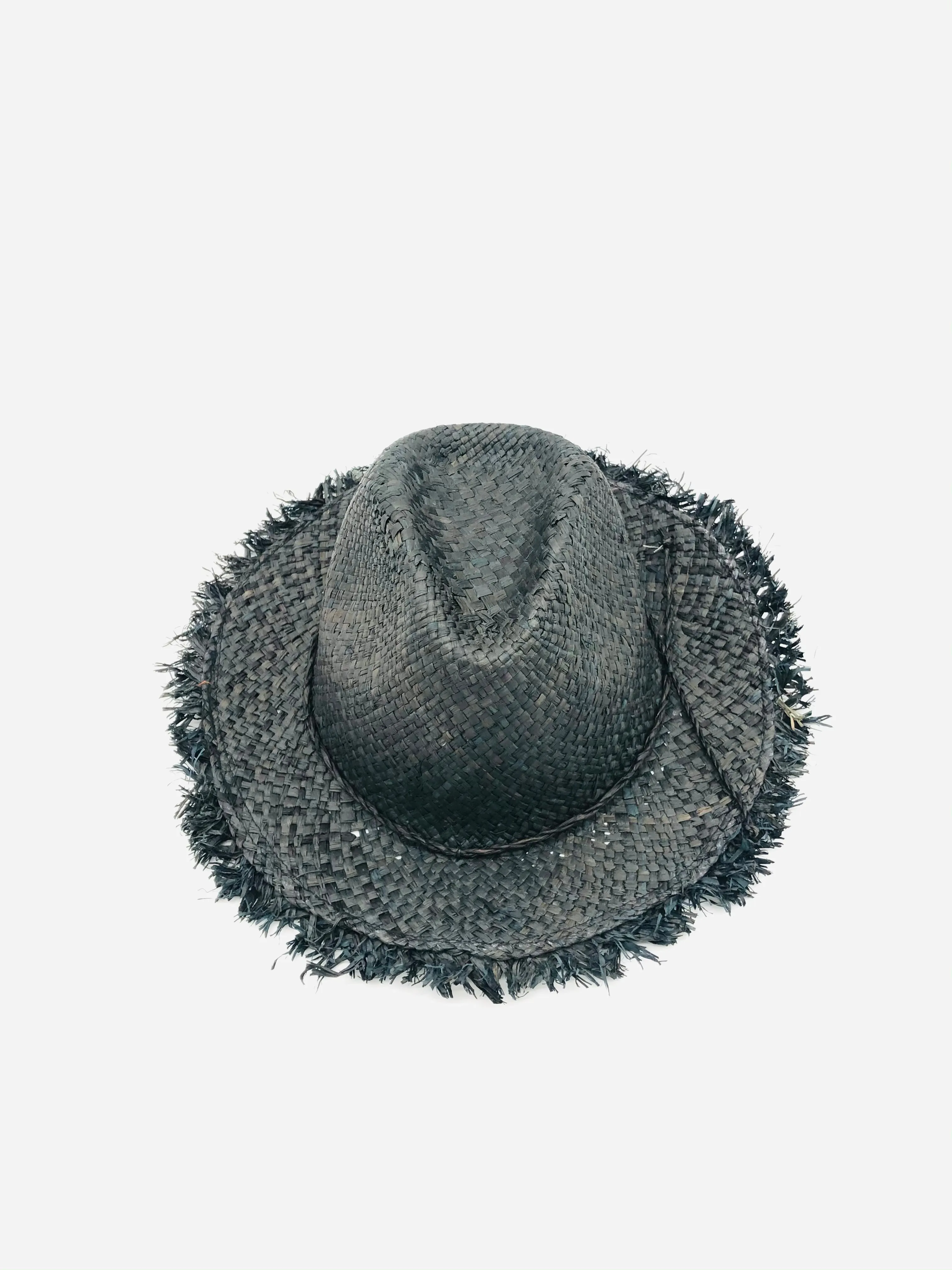 Fiston Fringe - Unisex Fedora Straw Hats with Raw Edge