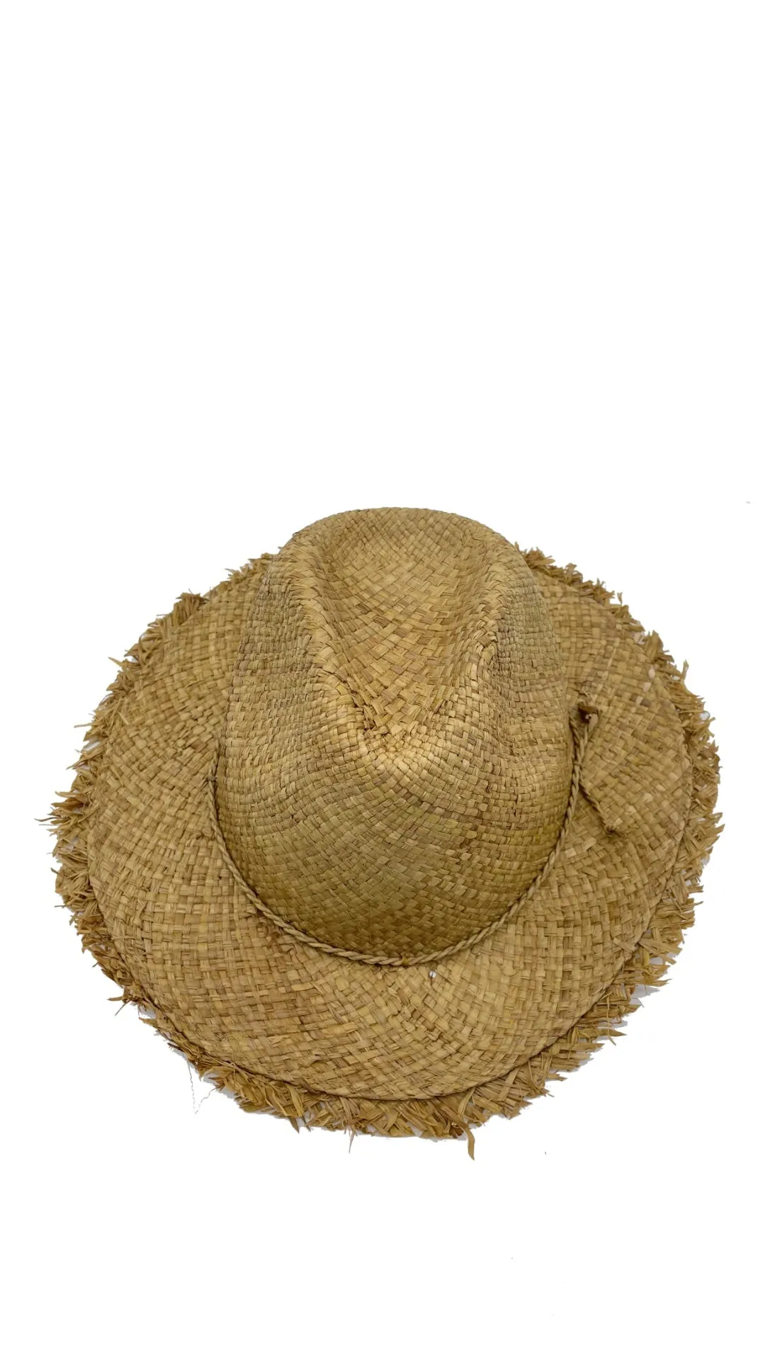 Fiston Fringe - Unisex Fedora Straw Hats with Raw Edge