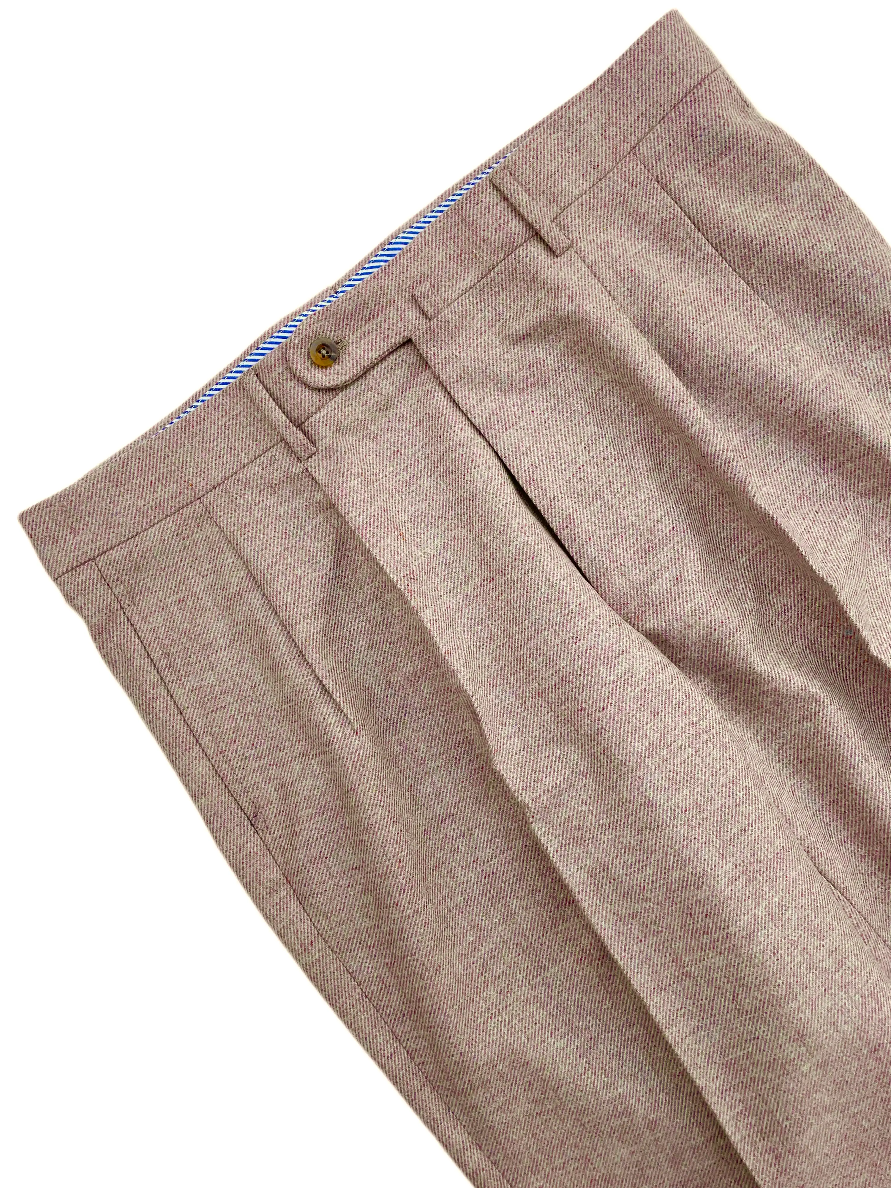 FRESH Wool 2 Pleates Chino Pants In Rose